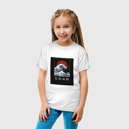 Детская футболка Солнечное цунами / Белый – фото 4