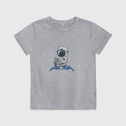 Детская футболка Космонавт с ноутбуком