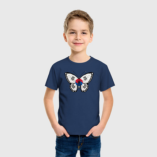 Детская футболка Бабочка Южная Корея / Тёмно-синий – фото 3
