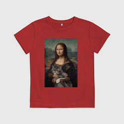Детская футболка Мона Лиза с котиком