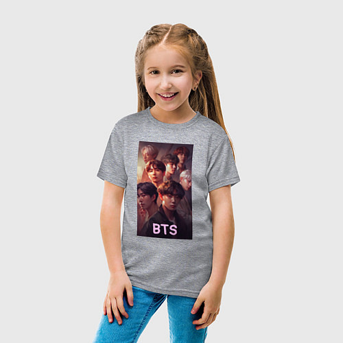 Детская футболка BTS art style / Меланж – фото 4