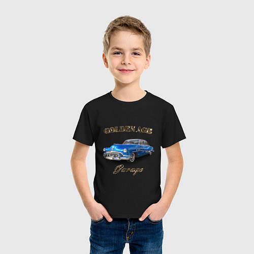 Детская футболка Классический автомобиль Classic american car Buick / Черный – фото 3