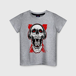 Футболка хлопковая детская DnB skull, цвет: меланж