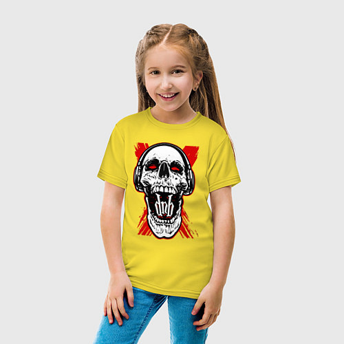 Детская футболка DnB skull / Желтый – фото 4