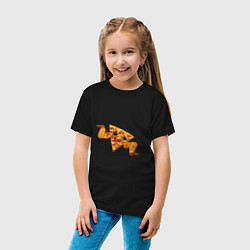Футболка хлопковая детская Пицца с куринными крылышками, цвет: черный — фото 2