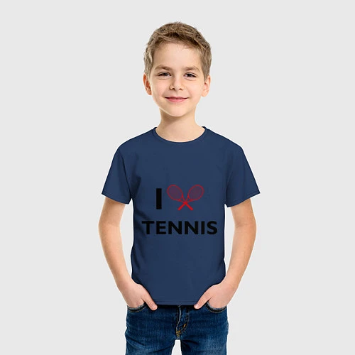 Детская футболка I Love Tennis / Тёмно-синий – фото 3