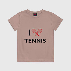 Футболка хлопковая детская I Love Tennis, цвет: пыльно-розовый