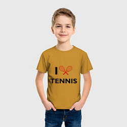 Футболка хлопковая детская I Love Tennis, цвет: горчичный — фото 2