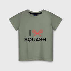 Футболка хлопковая детская I Love Squash, цвет: авокадо