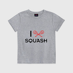 Футболка хлопковая детская I Love Squash, цвет: меланж