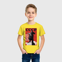 Футболка хлопковая детская СССР Ленин ретро плакат, цвет: желтый — фото 2