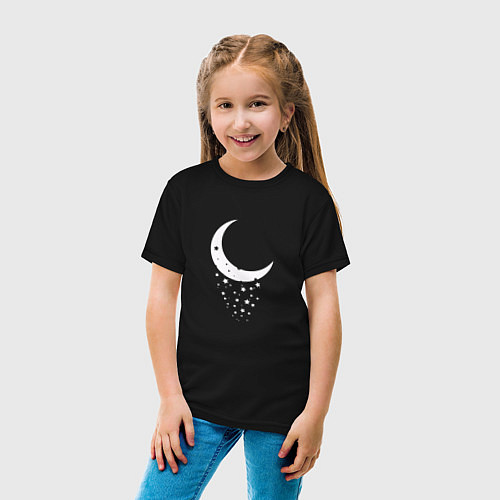 Детская футболка Месяц рассыпающийся на звезды / Черный – фото 4