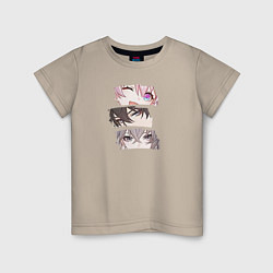 Футболка хлопковая детская Любимые персонажи Honkai, цвет: миндальный