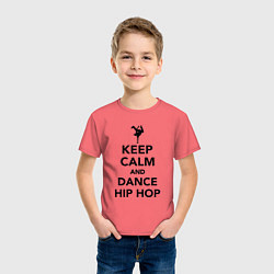 Футболка хлопковая детская Keep calm and dance hip hop, цвет: коралловый — фото 2