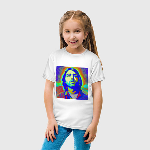 Детская футболка Kurt Cobain Glitch Art / Белый – фото 4