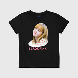 Футболка хлопковая детская Lisa Blackpink, цвет: черный