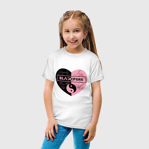 Детская футболка Blackpink сердце / Белый – фото 4