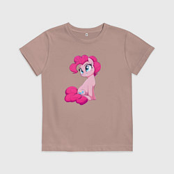 Футболка хлопковая детская Пинки Пай, цвет: пыльно-розовый