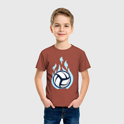 Футболка хлопковая детская Blue fire ball, цвет: кирпичный — фото 2