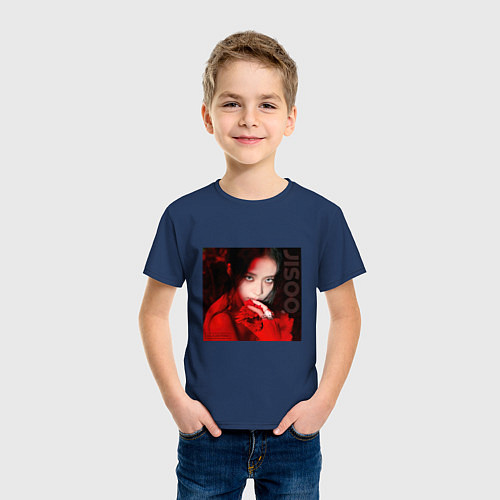 Детская футболка Blackpink Jisoo in red / Тёмно-синий – фото 3