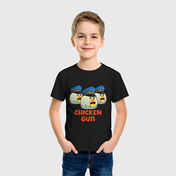 Футболка хлопковая детская Chicken Gun команда синие, цвет: черный — фото 2