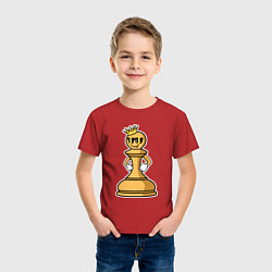 Футболка хлопковая детская Шахматная пешка InChess, цвет: красный — фото 2