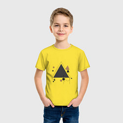 Футболка хлопковая детская Геометрическая композиция, цвет: желтый — фото 2