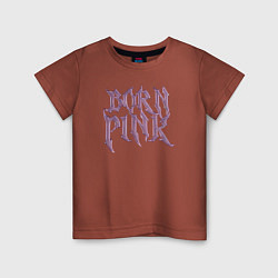 Футболка хлопковая детская Born pink Blackpink, цвет: кирпичный