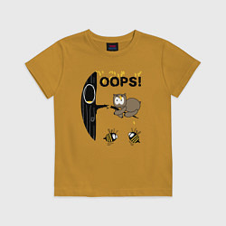 Футболка хлопковая детская Oops!, цвет: горчичный