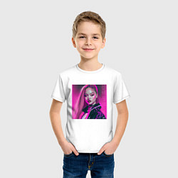 Футболка хлопковая детская Blackpink Lisa аниме рисунок, цвет: белый — фото 2