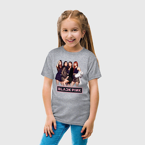 Детская футболка Rose Blackpink kpop / Меланж – фото 4