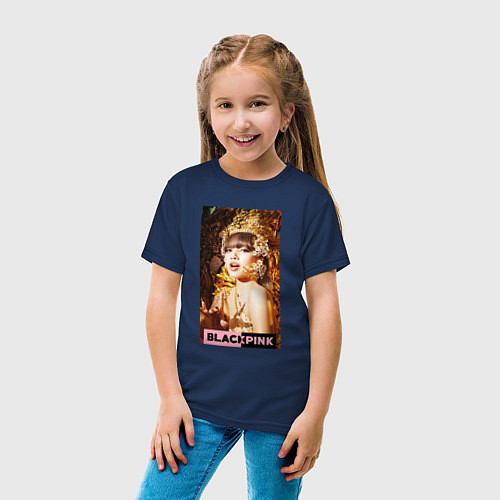Детская футболка Lisa gold / Тёмно-синий – фото 4