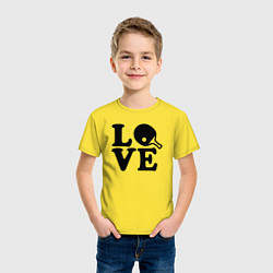 Футболка хлопковая детская Люблю пинг-понг, цвет: желтый — фото 2