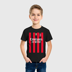 Футболка хлопковая детская ФК Милан форма 2223 домашняя, цвет: черный — фото 2