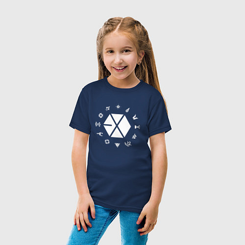 Детская футболка Logo EXO / Тёмно-синий – фото 4