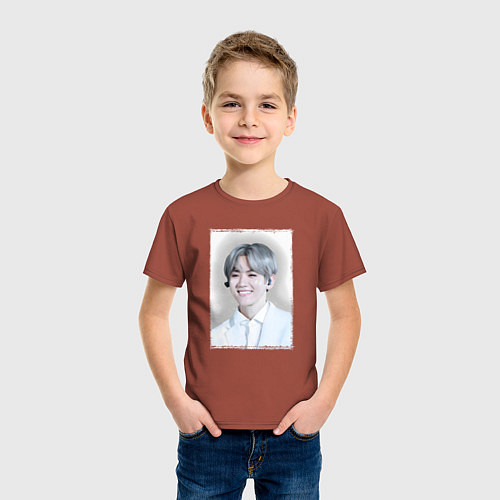 Детская футболка Бэкхён / Кирпичный – фото 3