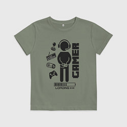 Футболка хлопковая детская Игроман, цвет: авокадо