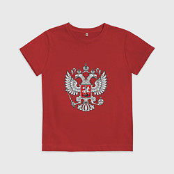 Детская футболка Герб России серебро