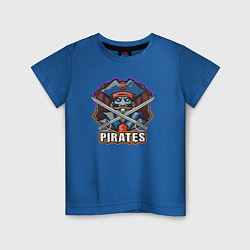 Футболка хлопковая детская Pirates team, цвет: синий