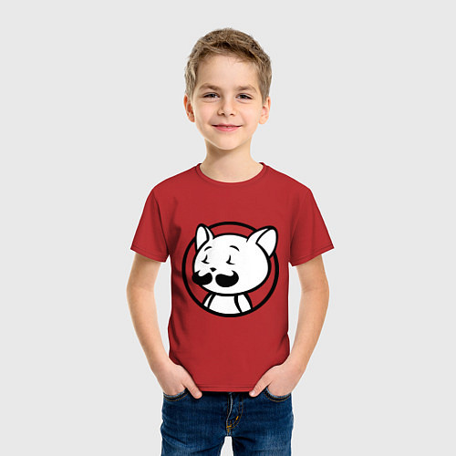Детская футболка Кот-хипстер / Красный – фото 3