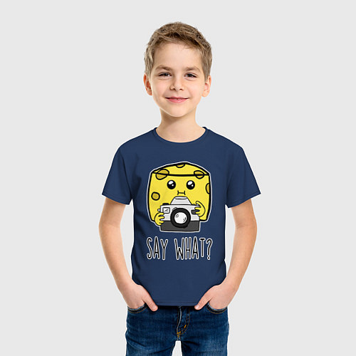 Детская футболка Cheese photographer / Тёмно-синий – фото 3