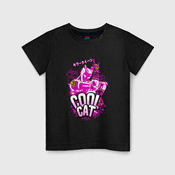 Футболка хлопковая детская Cool cat- Killer queen- Jo jo, цвет: черный