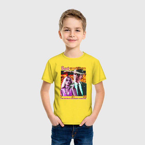 Детская футболка Барби и Оппенгеймер / Желтый – фото 3