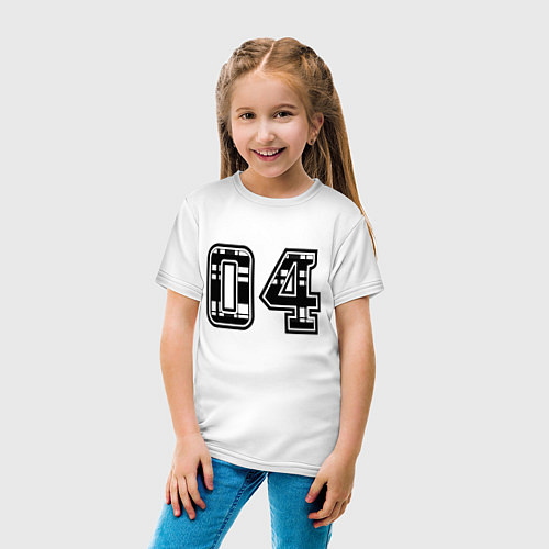 Детская футболка Год рождения номер регион 04 / Белый – фото 4