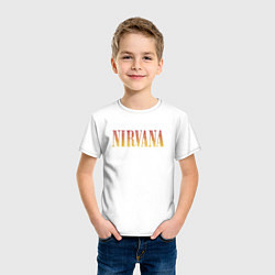 Футболка хлопковая детская Nirvana logo, цвет: белый — фото 2