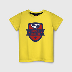 Футболка хлопковая детская Futsal united, цвет: желтый