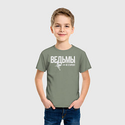 Футболка хлопковая детская Ведьма не стареет, цвет: авокадо — фото 2