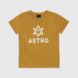 Футболка хлопковая детская Astro logo, цвет: горчичный