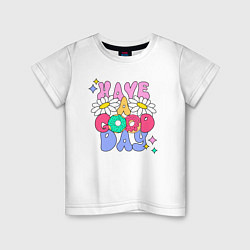 Детская футболка Цветы и пончики - Have a good day