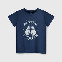 Футболка хлопковая детская Boxing fighter, цвет: тёмно-синий